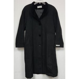 Vintage Forecaster of Boston Womens Black Wool Trench Coat-Size 4